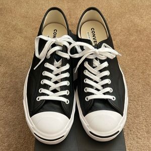 Used Like New Converse Jack Purcell OX Black/White. Size 10